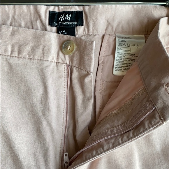 H&M Slim Fit Chinos Light Pink size 33R - Picture 4 of 4